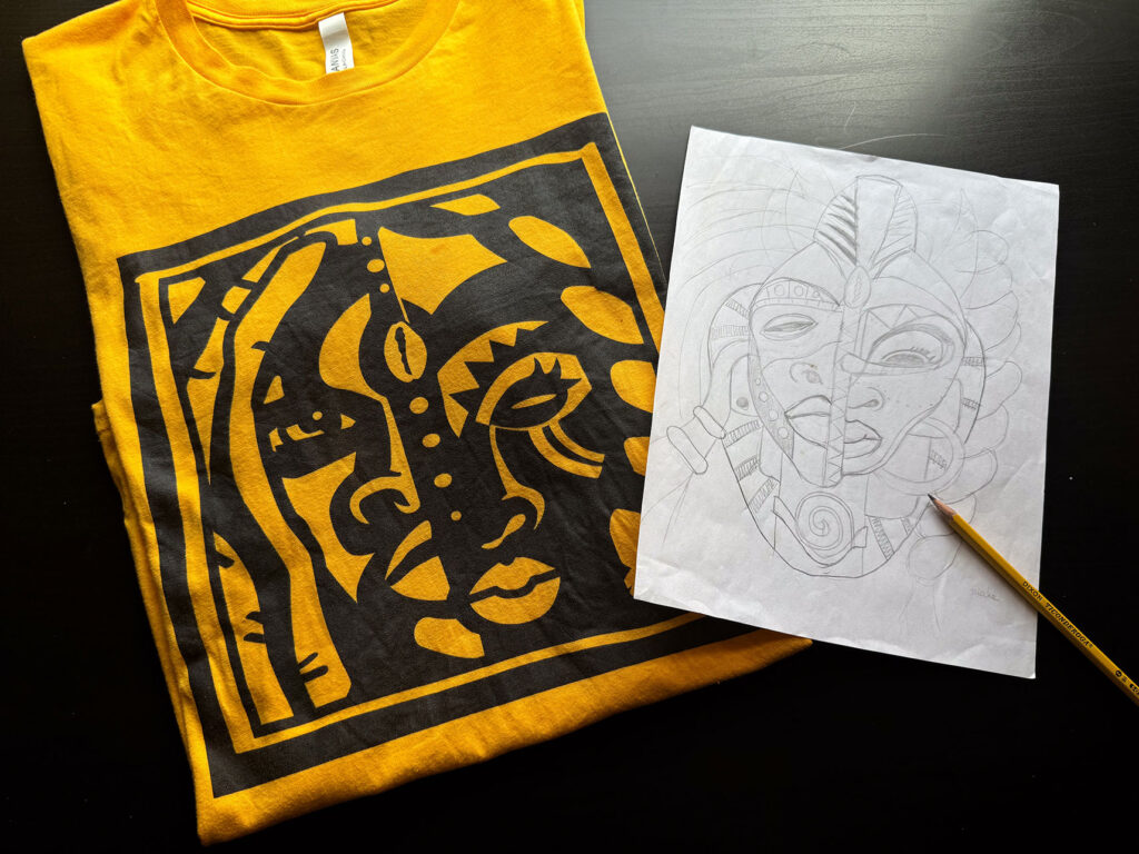 Black Canvas Craftworks Black couple ethnic t-shirt design